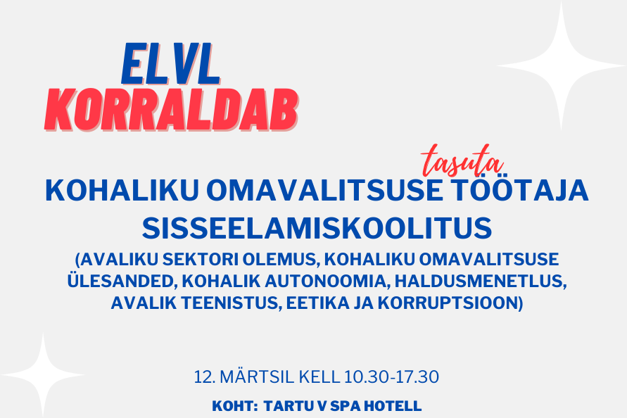 ELVL korraldab: KOV uue töötaja sisseelamiskoolitus (KOHAD TÄIS ...